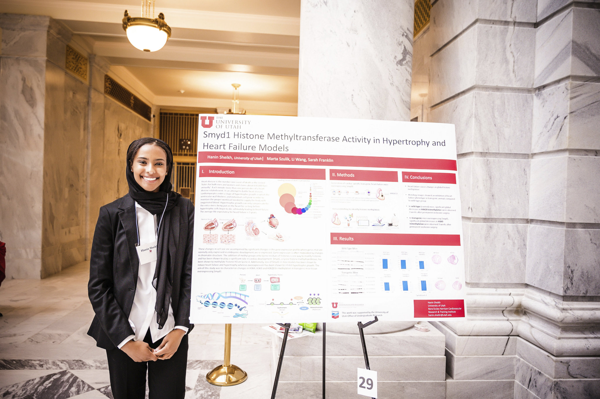 Hanin Sheikh was chosen to represent the University of Utah and CVRTI and showcase her research for Utah lawmakers and the general public