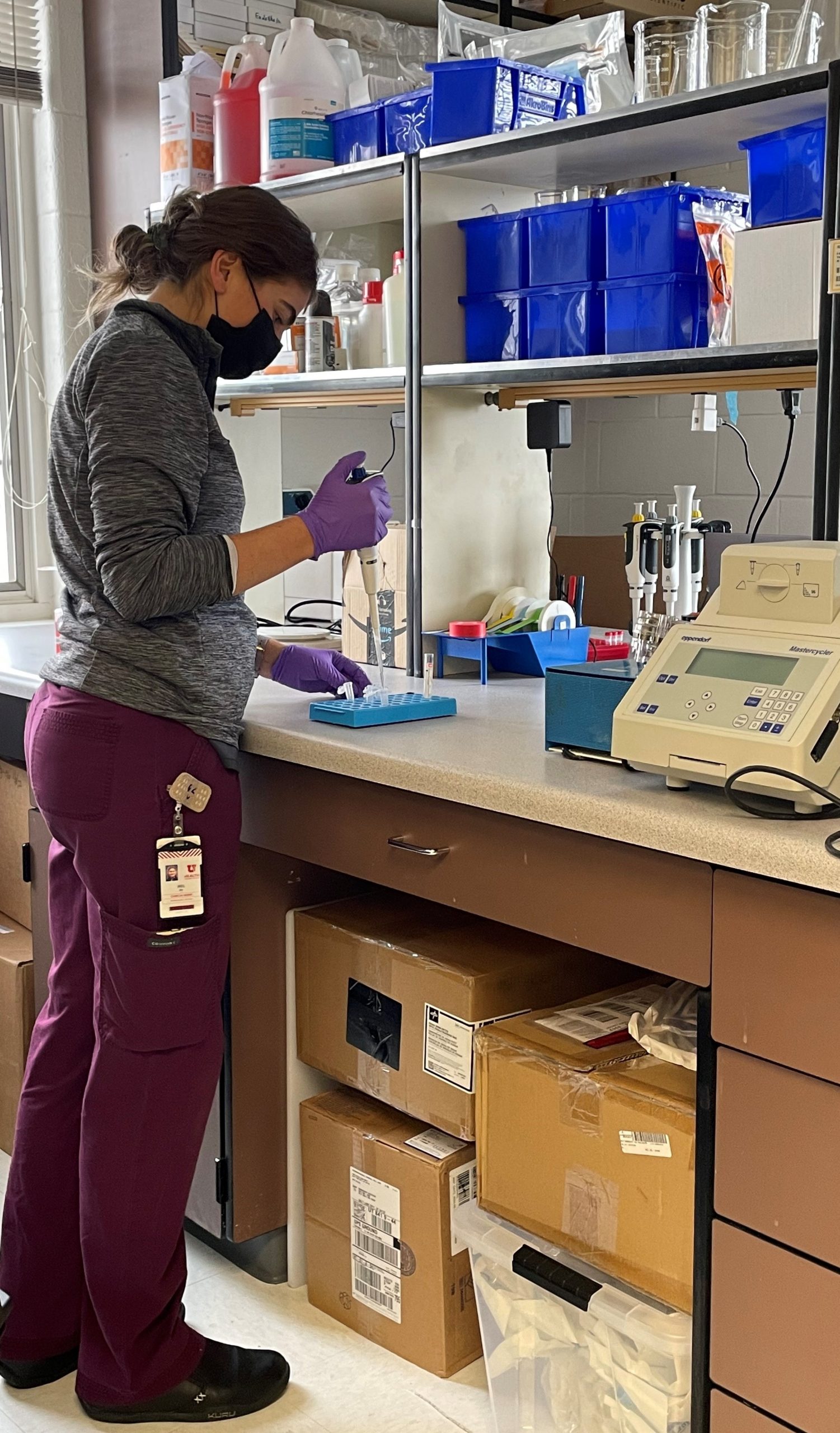 Lab Worker in the Hoareau Lab